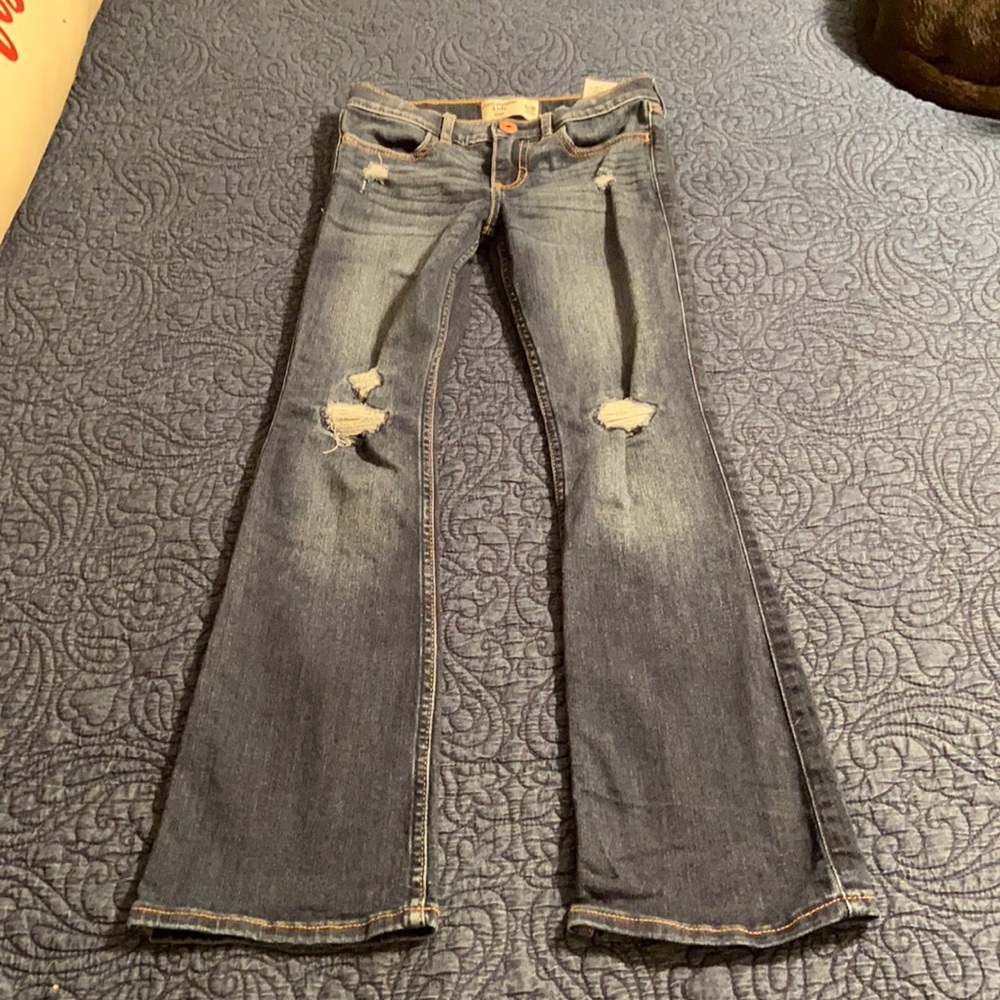 Girls Abercrombie and Fitch boot cut jeans